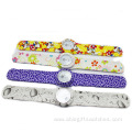 Full colorful printed products silicone slap wristwatches(luopeng)